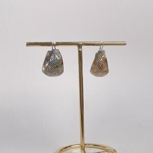 925 Sterling Silver and Gold Hoops Starry Sparkly